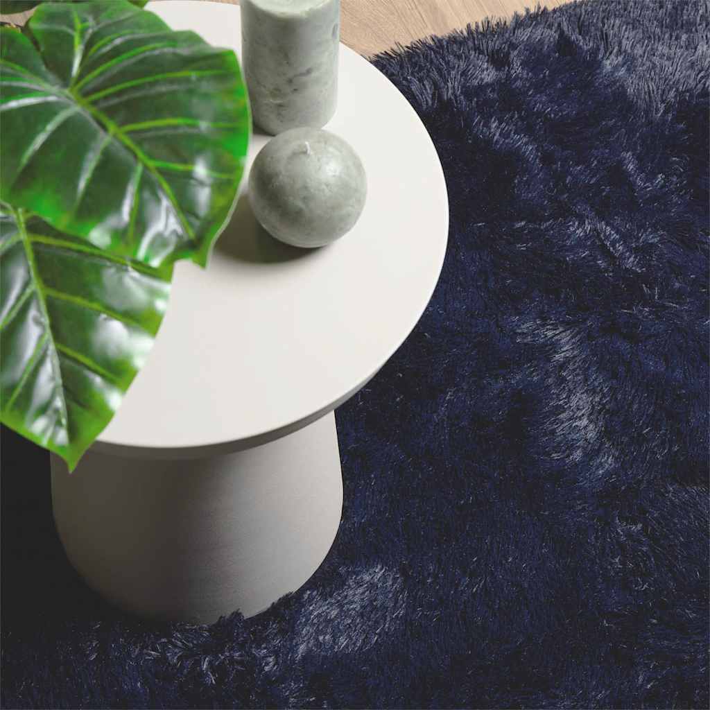 Teppich Shaggy Hochflor NAVARRA Marineblau 200x200 cm Polyester