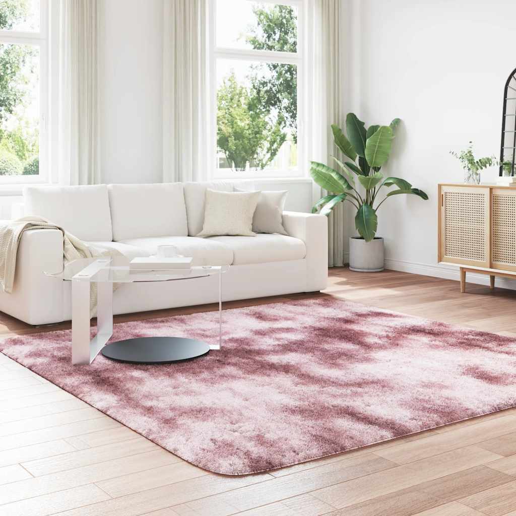 Tapis shaggy à poils longs NAVARRA Rose ancien 240x240 cm Polyester