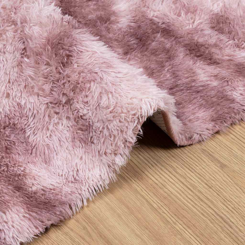 Tapis shaggy à poils longs NAVARRA Rose ancien 240x240 cm Polyester