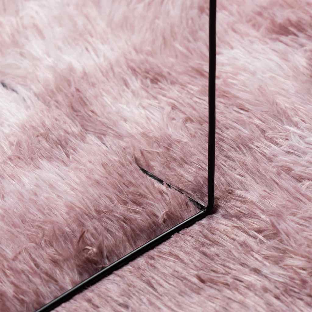 Tapis shaggy à poils longs NAVARRA Rose ancien 240x240 cm Polyester