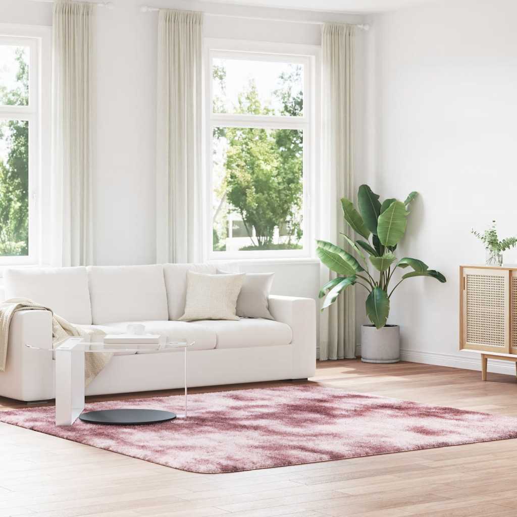Tapis shaggy à poils longs NAVARRA Rose ancien 240x240 cm Polyester
