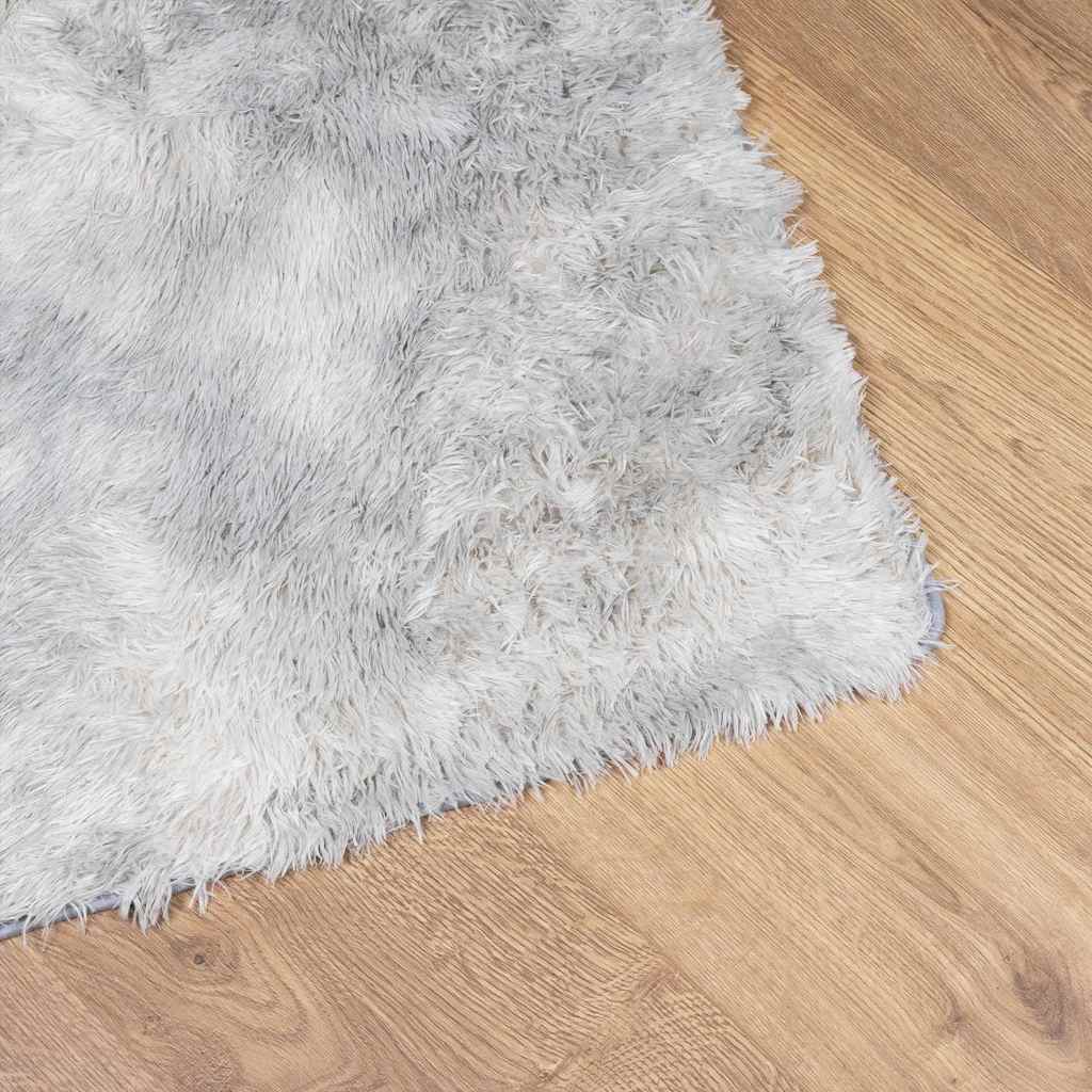 Teppich Shaggy Hochflor NAVARRA Silbergrau 240x240 cm Polyester
