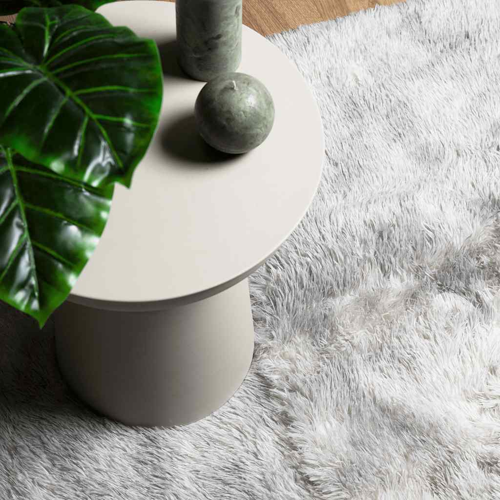 Teppich Shaggy Hochflor NAVARRA Silbergrau 240x240 cm Polyester