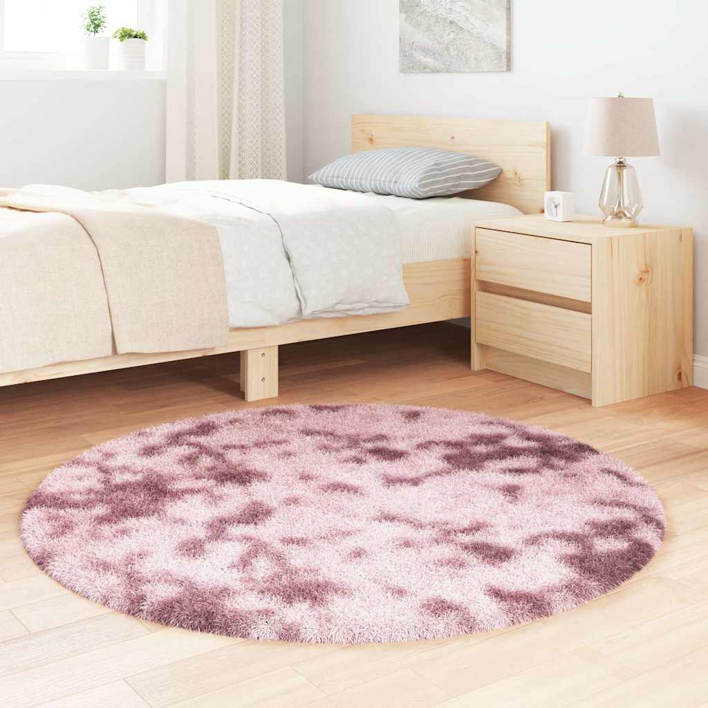 Shaggy High-Pile Rug NAVARRA Old Rose 120x120 cm Polyester