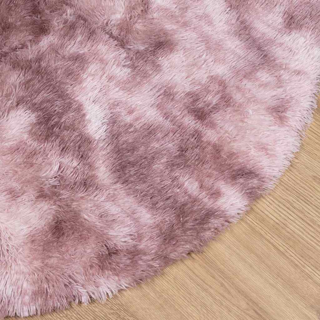 Shaggy High-Pile Rug NAVARRA Old Rose 120x120 cm Polyester