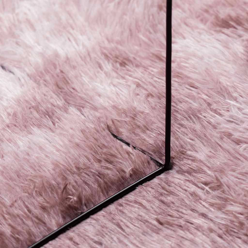Shaggy High-Pile Rug NAVARRA Old Rose 120x120 cm Polyester