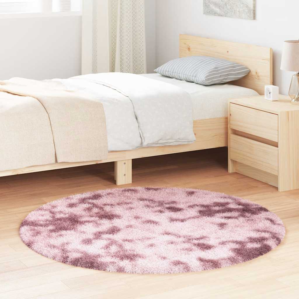 Shaggy High-Pile Rug NAVARRA Old Rose 120x120 cm Polyester