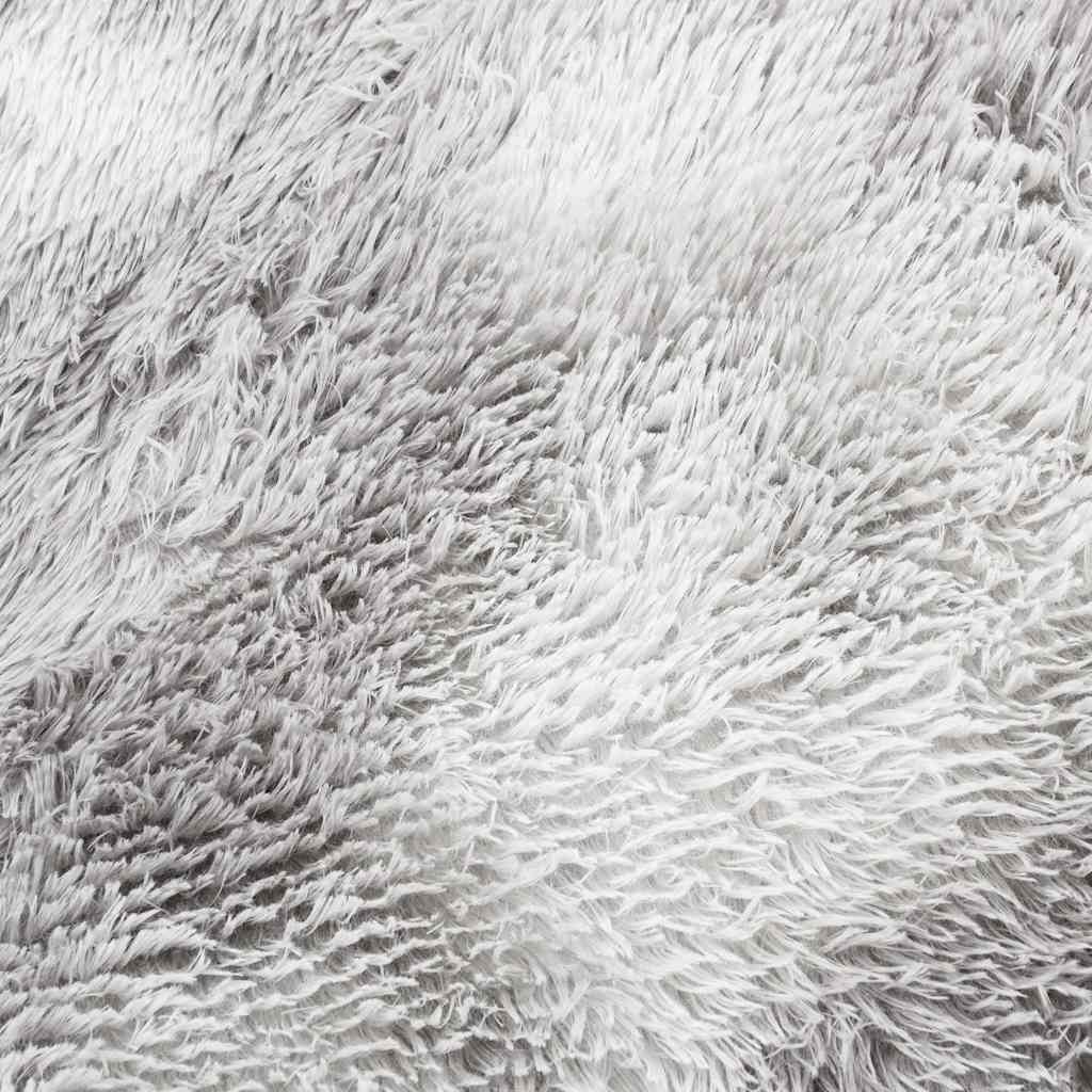Tapis shaggy à poils longs NAVARRA gris argenté 120x120 cm polyester