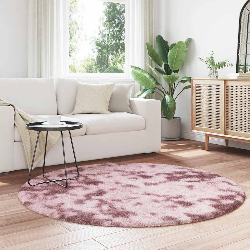 Tapis Shaggy Poils longs NAVARRA Vieux rose 160x160 cm Polyester