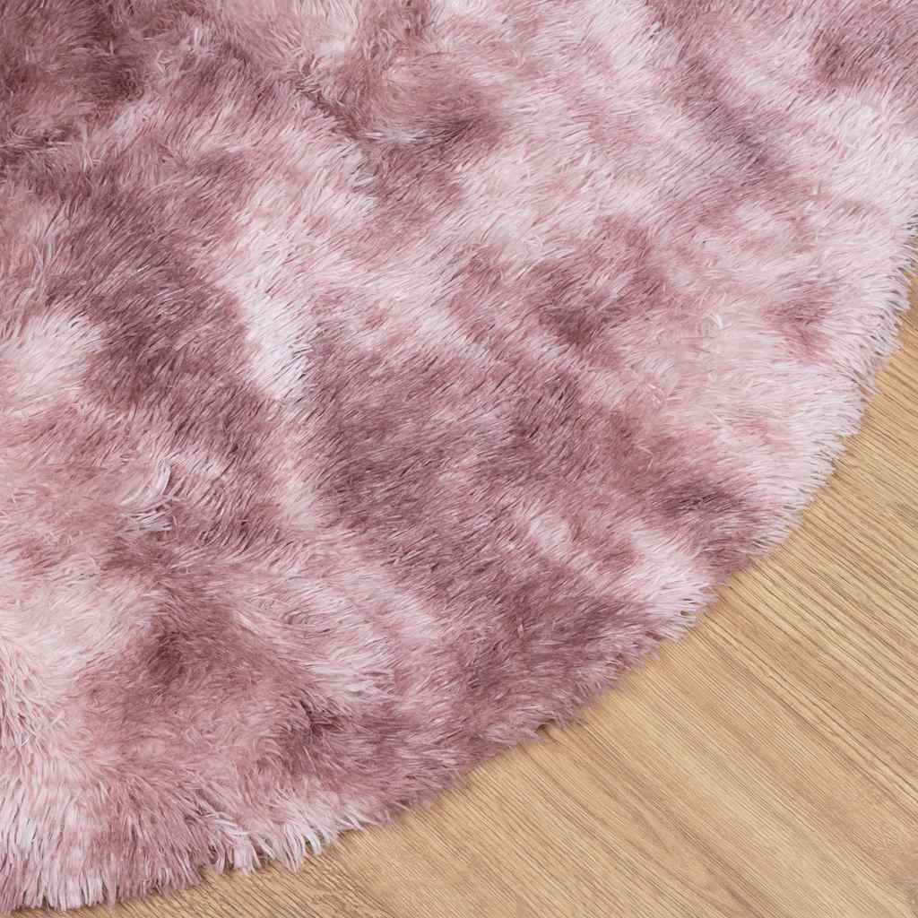 Tapis Shaggy Poils longs NAVARRA Vieux rose 160x160 cm Polyester