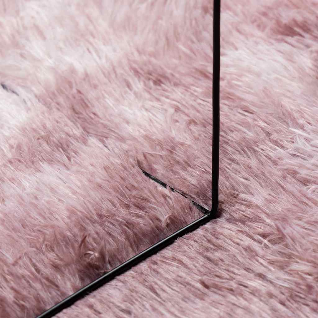 Tapis Shaggy Poils longs NAVARRA Vieux rose 160x160 cm Polyester