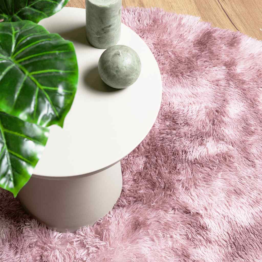 Tapis Shaggy Poils longs NAVARRA Vieux rose 160x160 cm Polyester