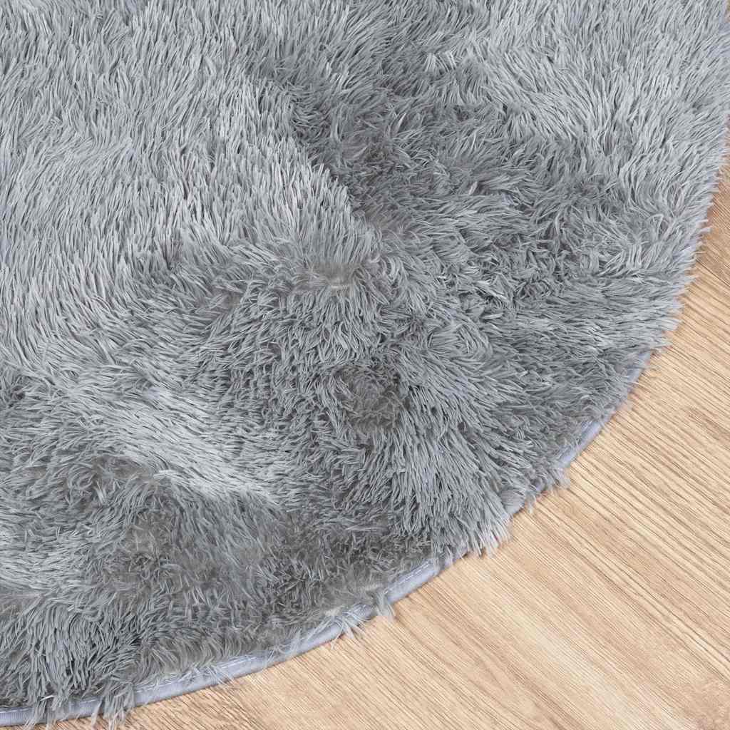 Teppich Shaggy Hochflor NAVARRA Hellgrau 160x160 cm Polyester