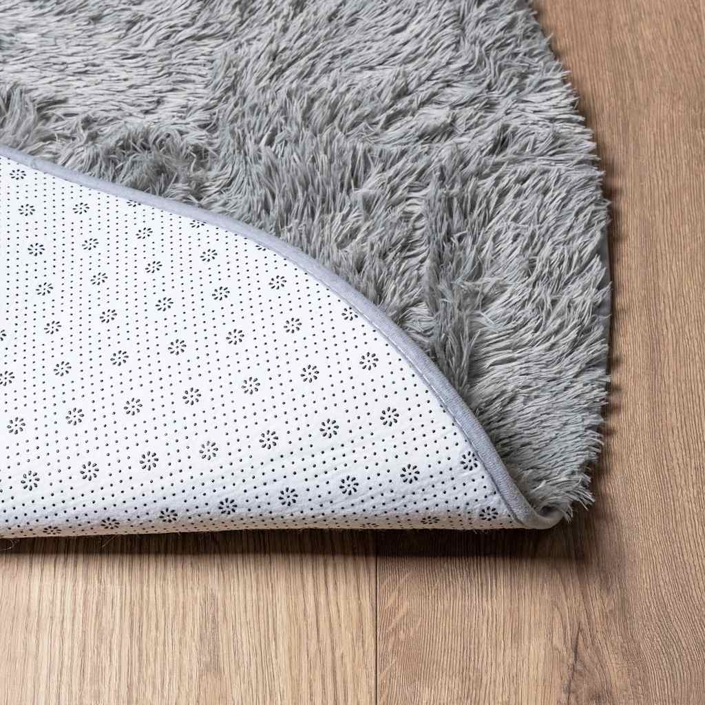Teppich Shaggy Hochflor NAVARRA Hellgrau 160x160 cm Polyester