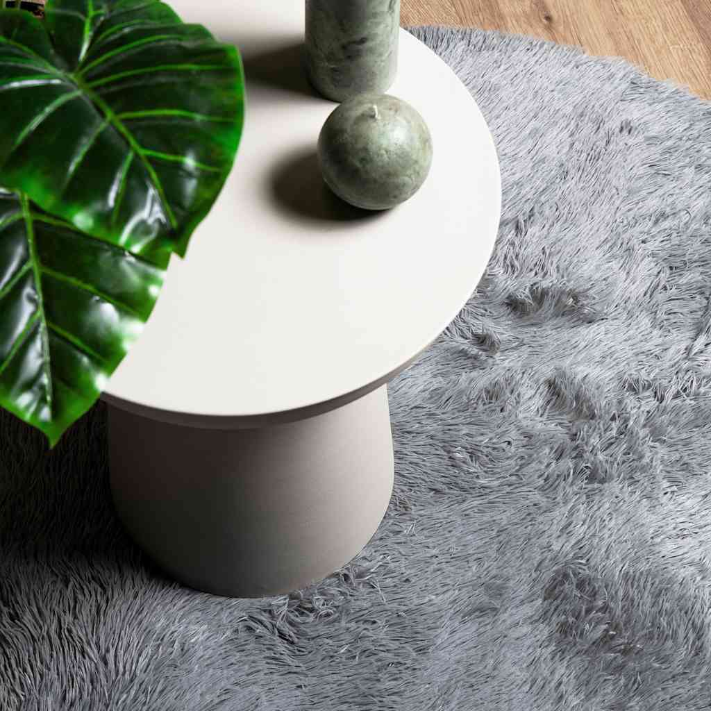 Teppich Shaggy Hochflor NAVARRA Hellgrau 160x160 cm Polyester