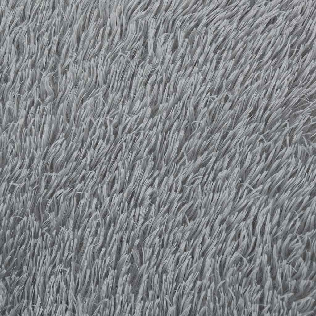 Teppich Shaggy Hochflor NAVARRA Hellgrau 160x160 cm Polyester