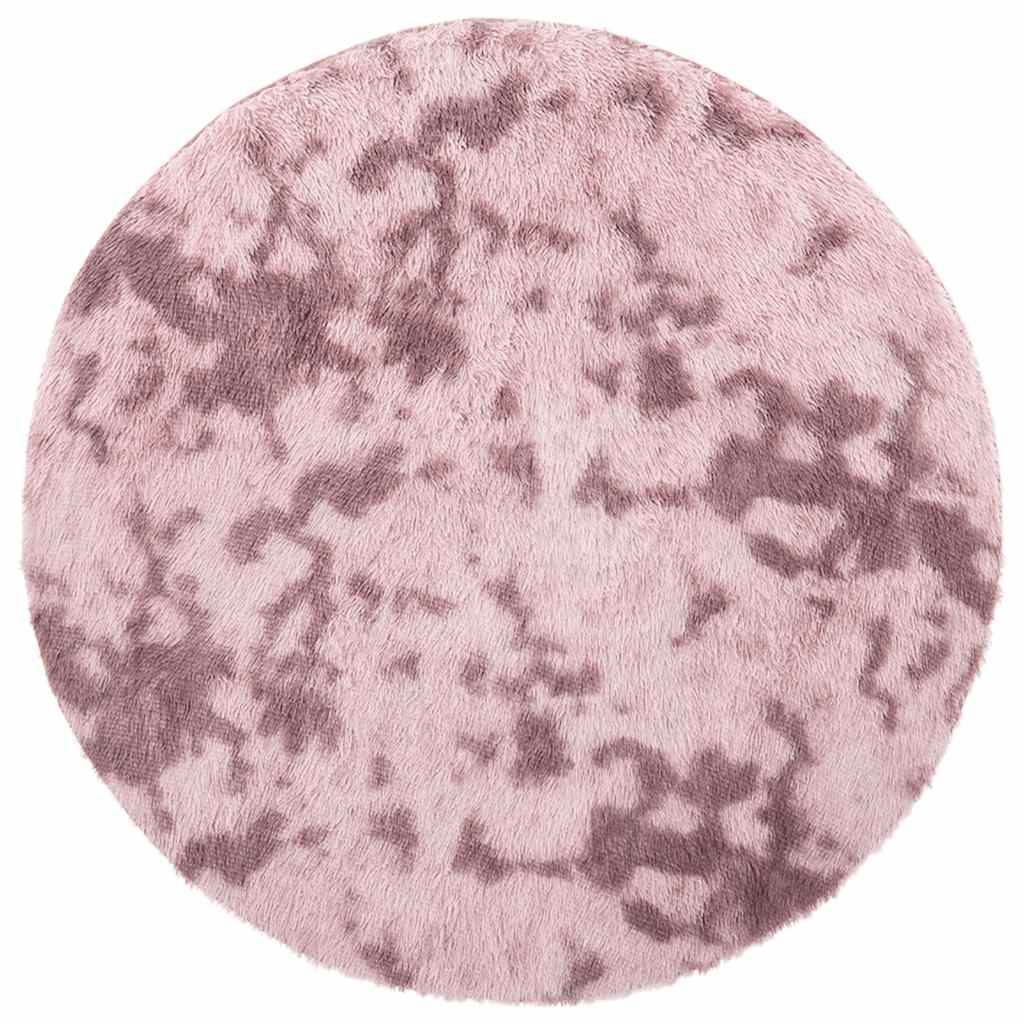 Tapis shaggy à poils longs NAVARRA vieux rose 200x200 cm polyester