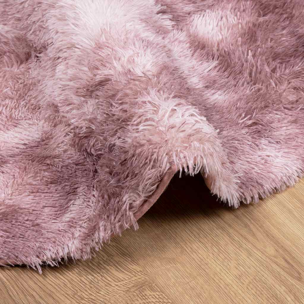 Tapis shaggy à poils longs NAVARRA vieux rose 200x200 cm polyester