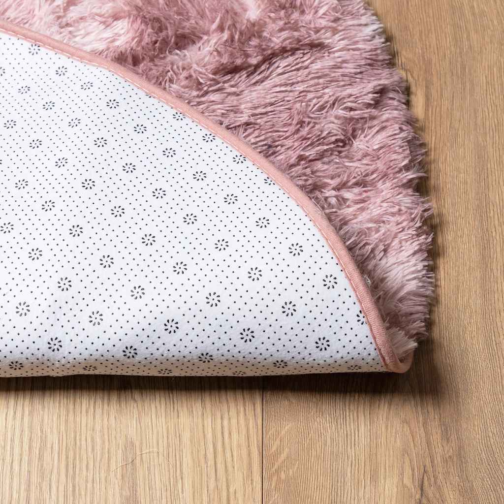 Tapis shaggy à poils longs NAVARRA vieux rose 200x200 cm polyester
