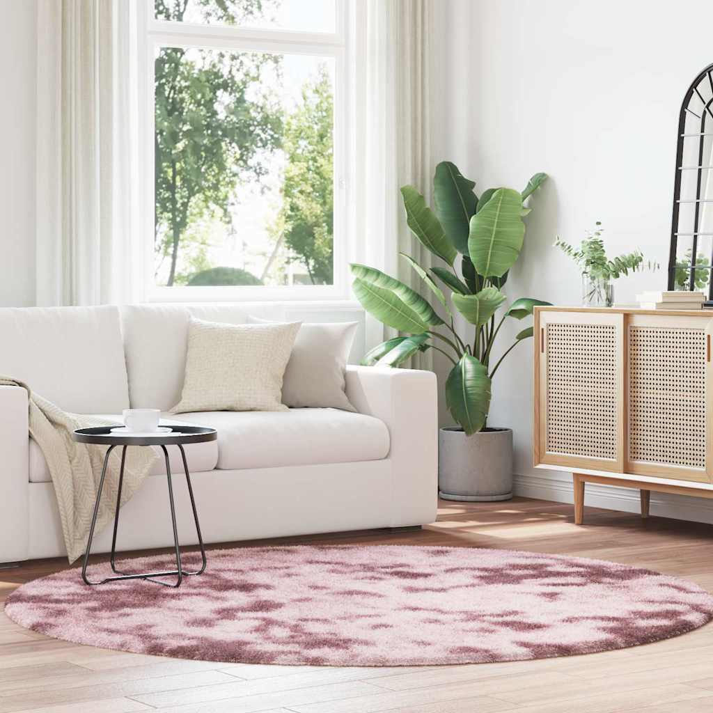 Tapis shaggy à poils longs NAVARRA vieux rose 200x200 cm polyester