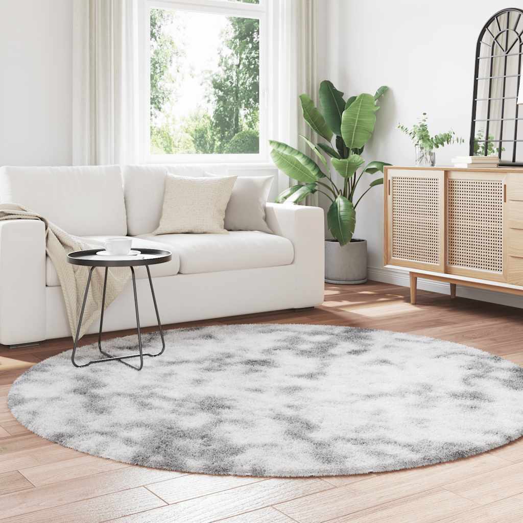 Tapis shaggy à poils longs NAVARRA Gris Argenté 200x200 cm Polyester