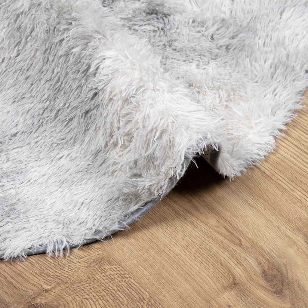 Tapis shaggy à poils longs NAVARRA Gris Argenté 200x200 cm Polyester
