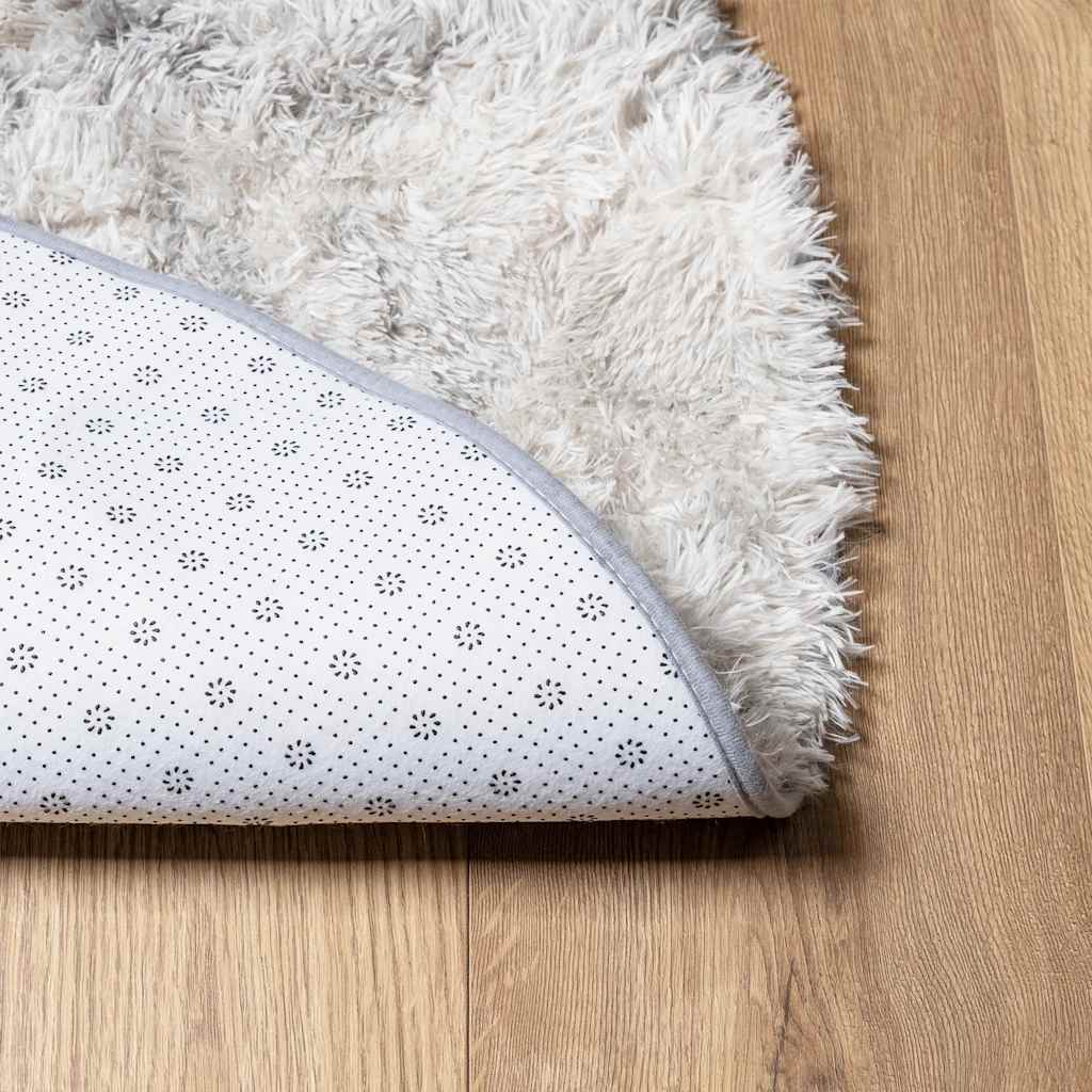 Tapis shaggy à poils longs NAVARRA Gris Argenté 200x200 cm Polyester