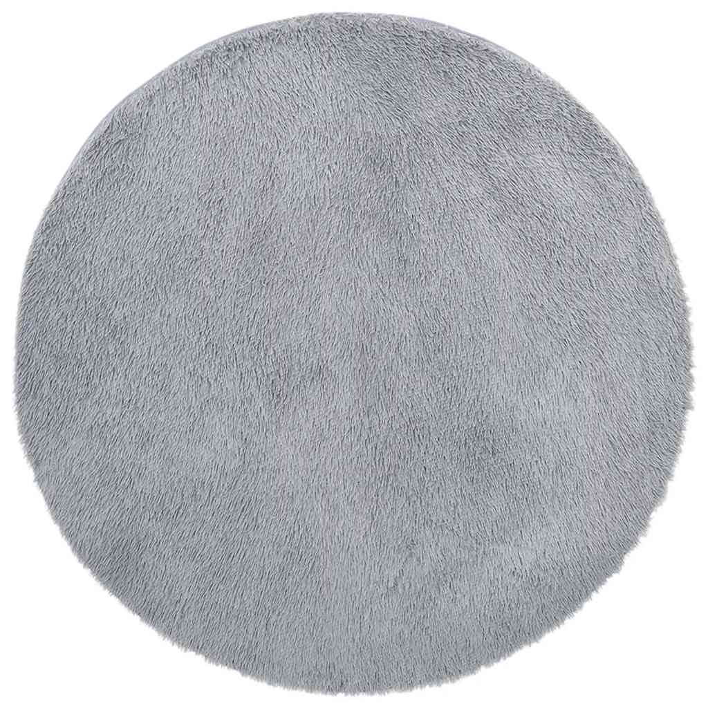 Tapis shaggy à poils longs NAVARRA Gris clair 240x240 cm Polyester