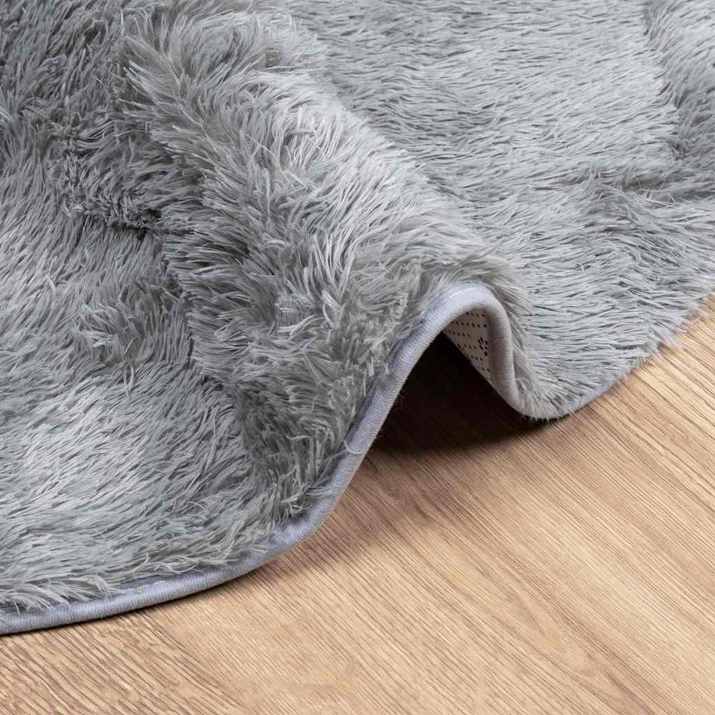 Tapis shaggy à poils longs NAVARRA Gris clair 240x240 cm Polyester