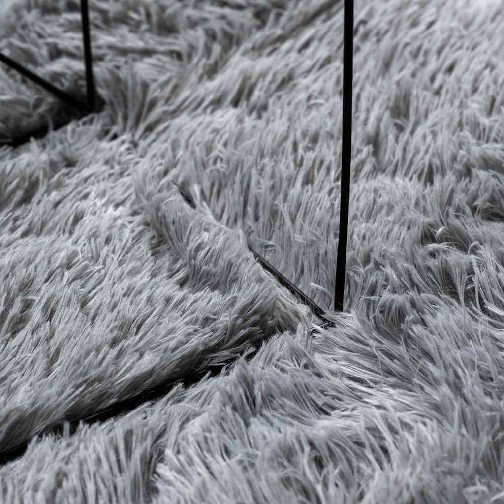 Tapis shaggy à poils longs NAVARRA Gris clair 240x240 cm Polyester