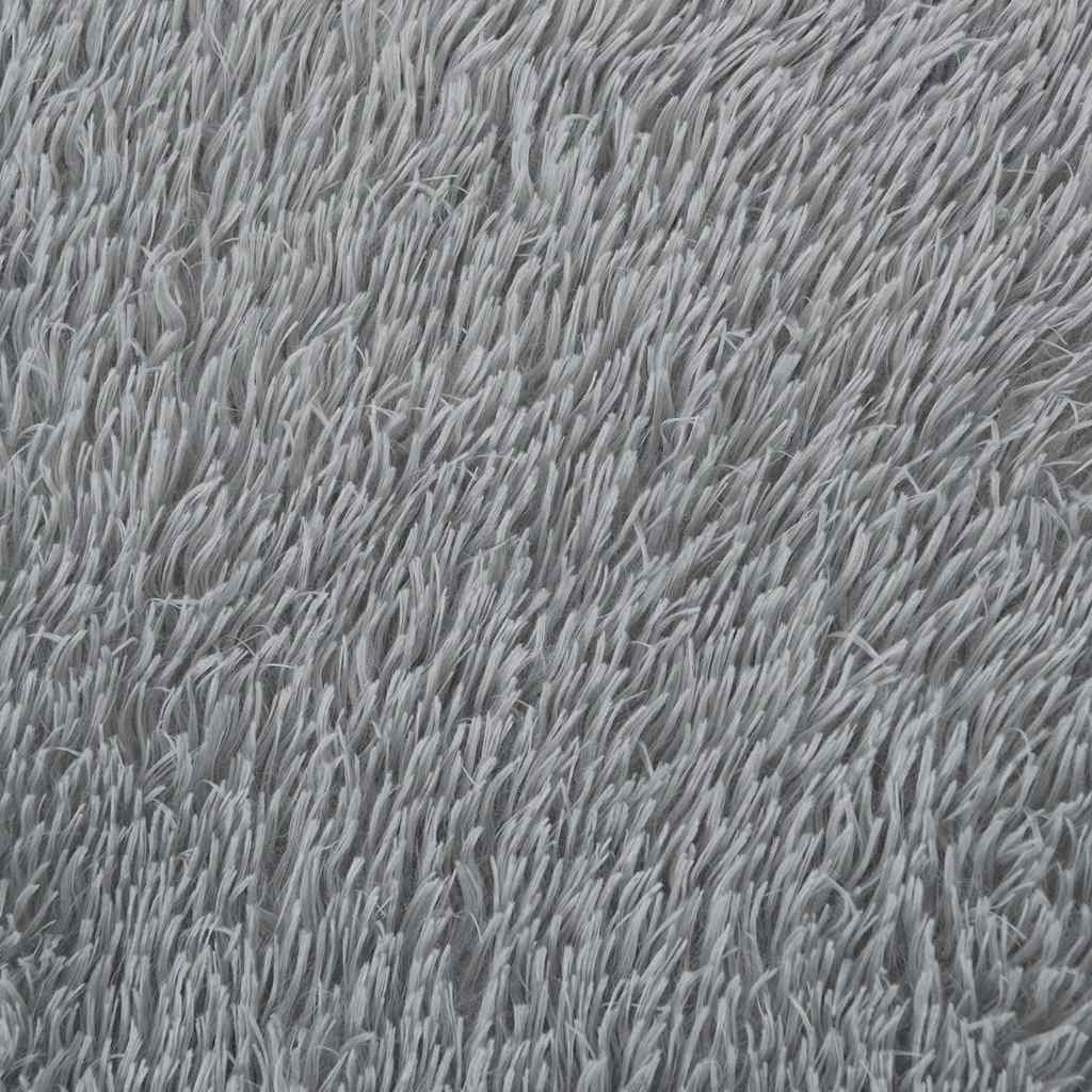 Tapis shaggy à poils longs NAVARRA Gris clair 240x240 cm Polyester