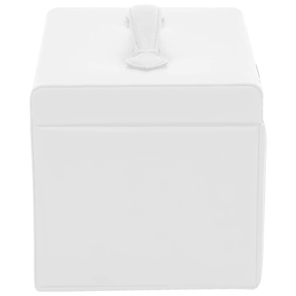 Boîte à Bijoux 3 Niveaux avec Miroir Verrouillable Blanc