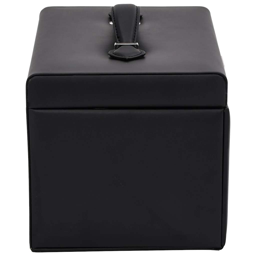 Boîte à bijoux 3 couches avec miroir Verrouillable Noir