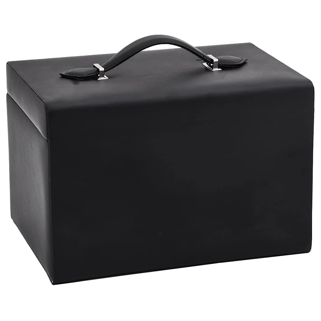 Boîte à bijoux 3 couches avec miroir Verrouillable Noir