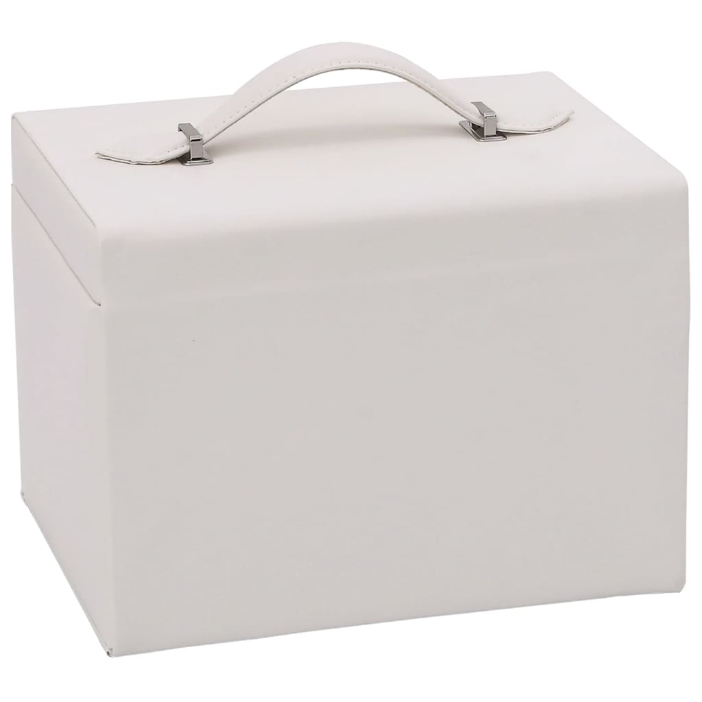 Boîte à bijoux 4 tiroirs avec miroir Verrouillable Blanc