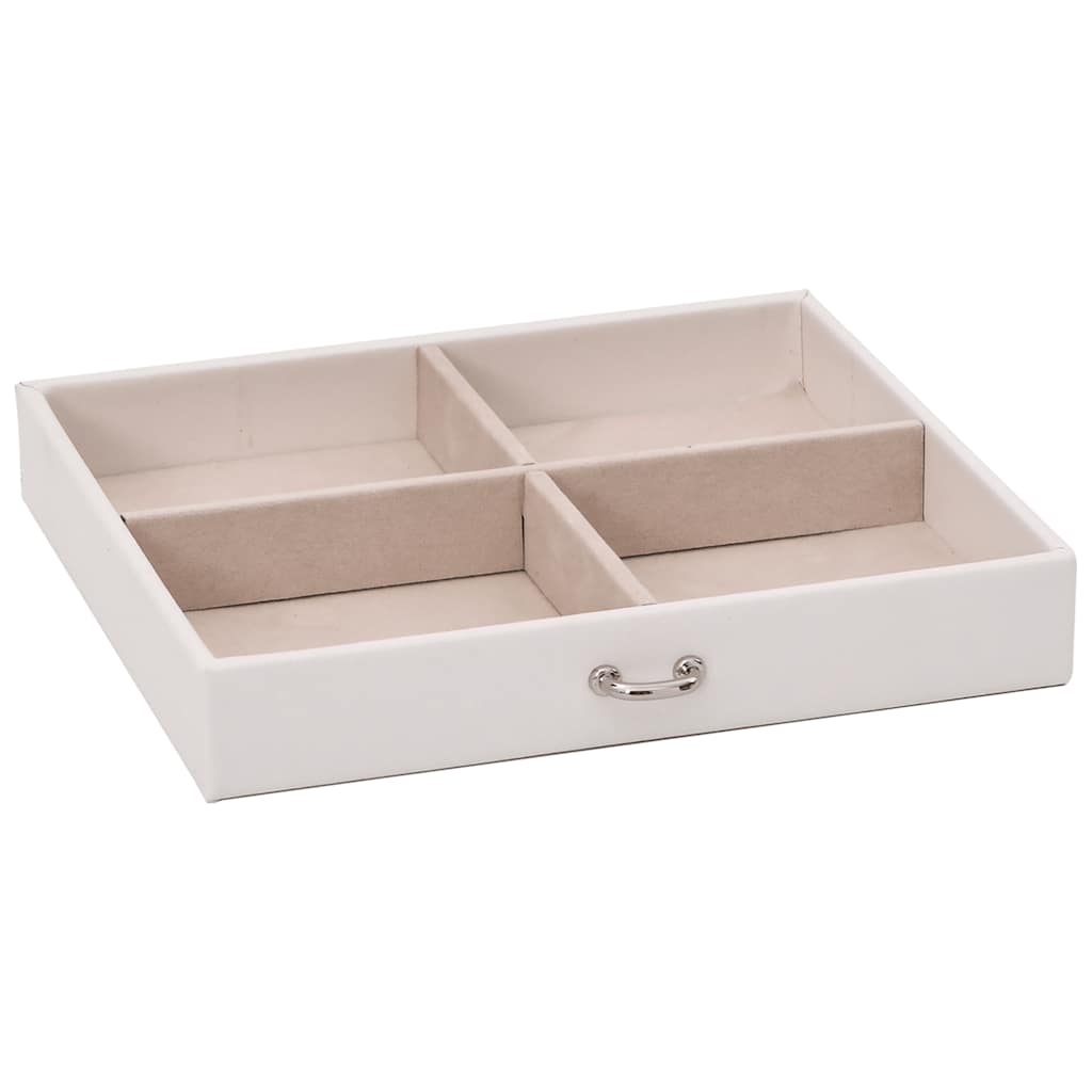 Boîte à bijoux 4 tiroirs avec miroir Verrouillable Blanc