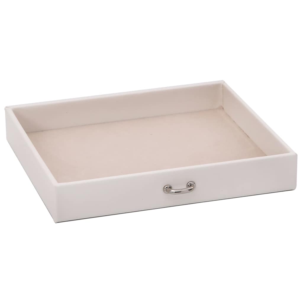 Boîte à bijoux 4 tiroirs avec miroir Verrouillable Blanc