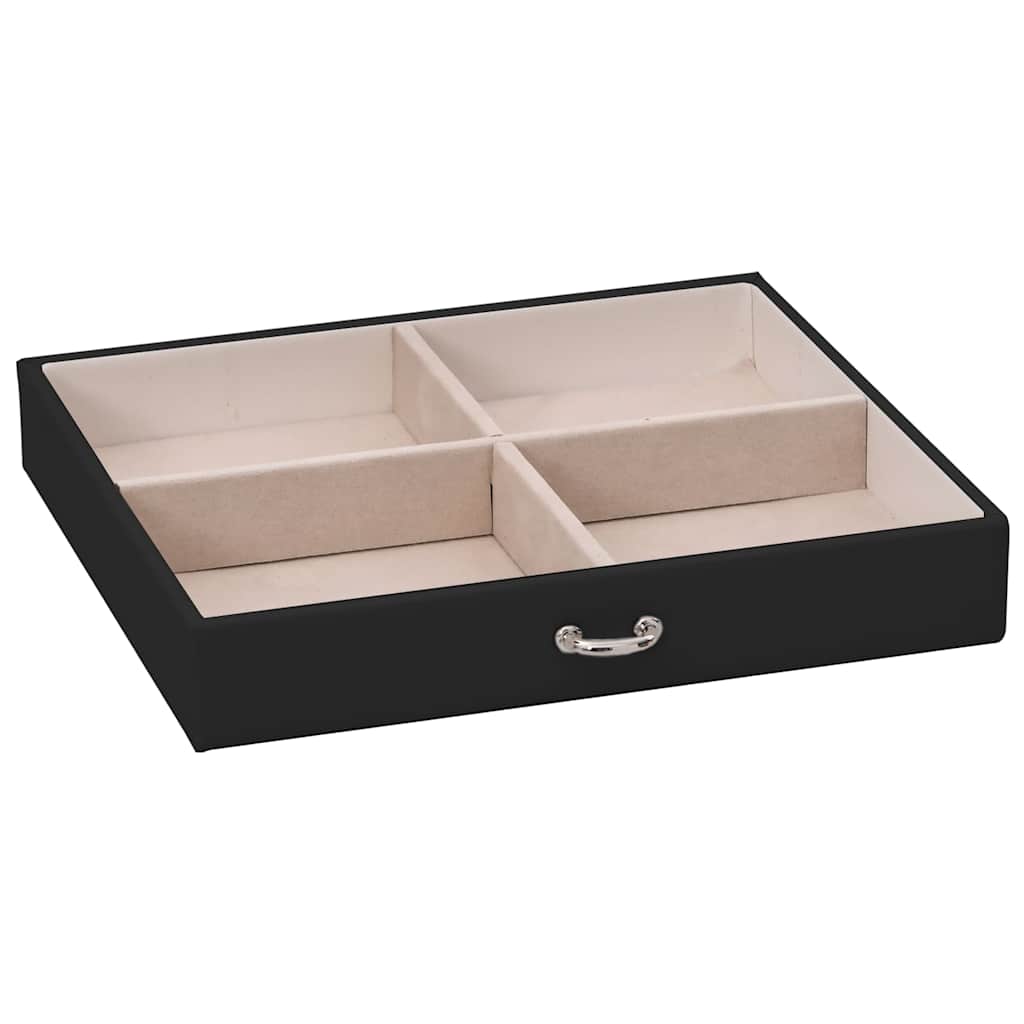 Boîte à bijoux 4 couches avec miroir Verrouillable Noir