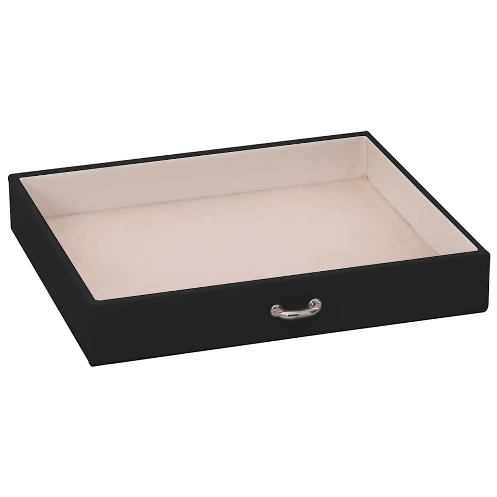 Boîte à bijoux 4 couches avec miroir Verrouillable Noir