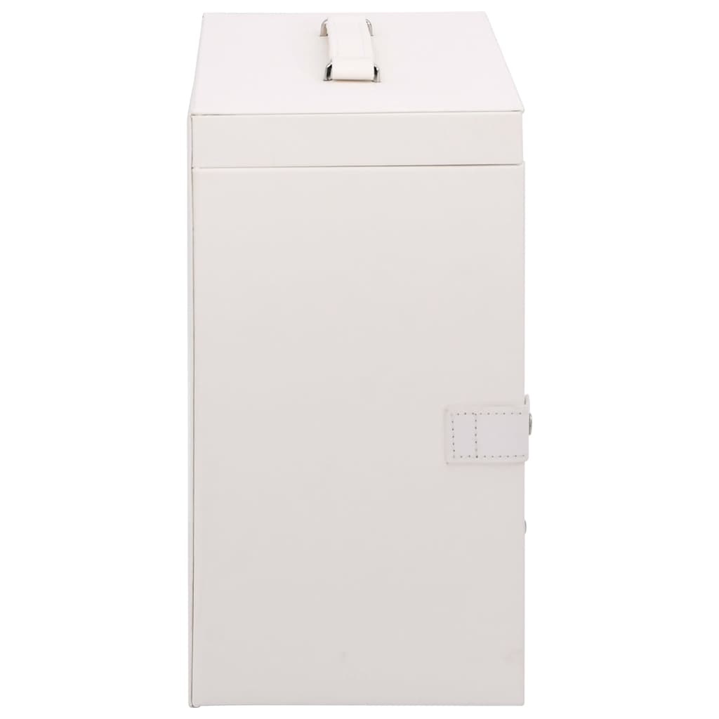 Boîte à bijoux à 5 niveaux avec miroir Verrouillable Blanc