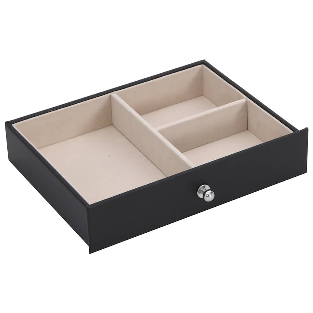 Boîte à Bijoux 6 Niveaux avec Miroir Verrouillable Noir