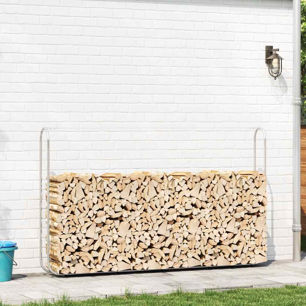 Kaminholzregal 250x25x150 cm Stahl verzinkt