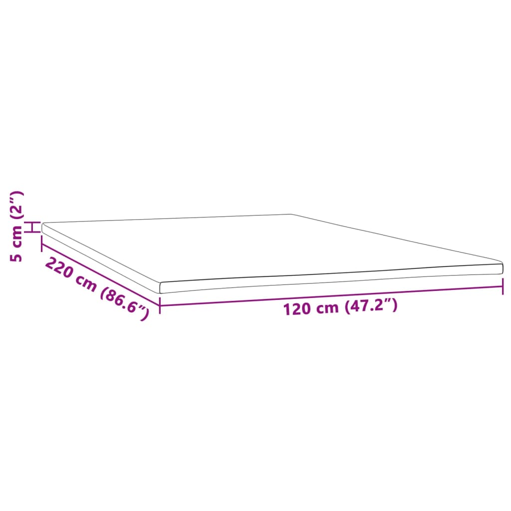 Mattress Topper 120x220x5 cm