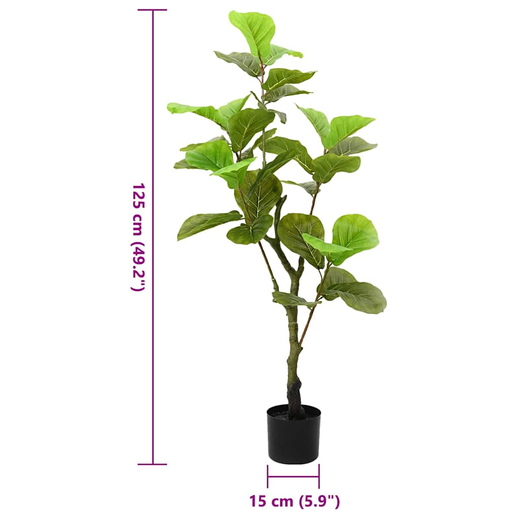 Artificial Ficus Tree, 30 Leaves, 125 cm, Green