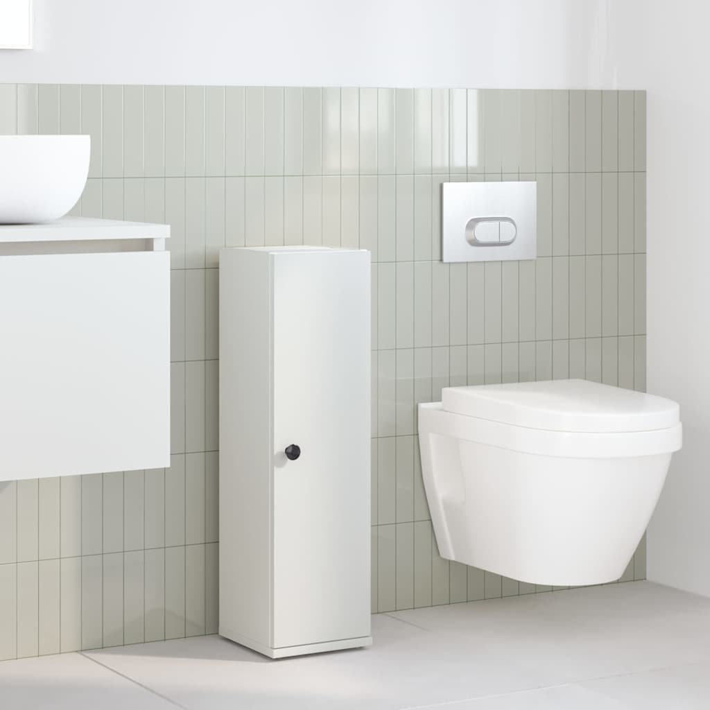 Badezimmerschrank mit Rollenhalter Weiß 20,5x22x72 cm