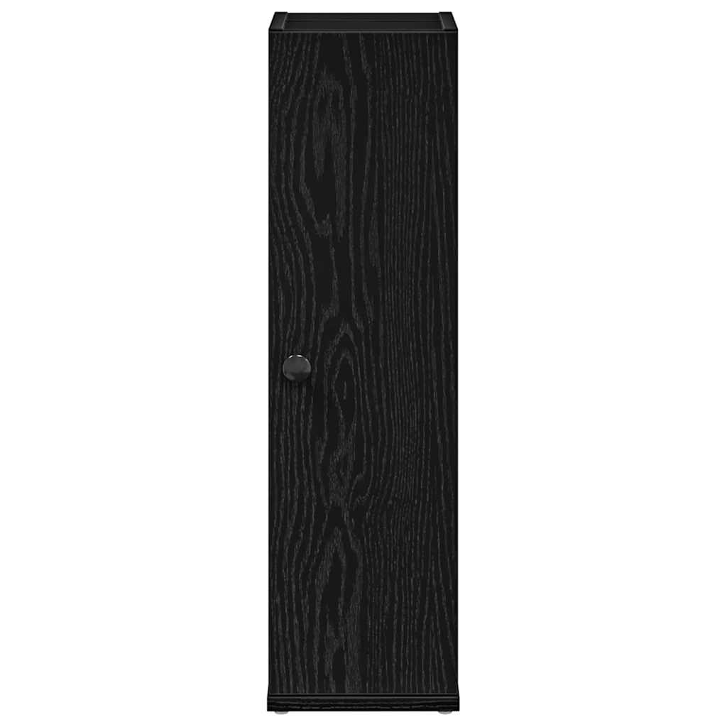 Badezimmerschrank mit Rollenhalter Schwarz 20,5x22x72 cm