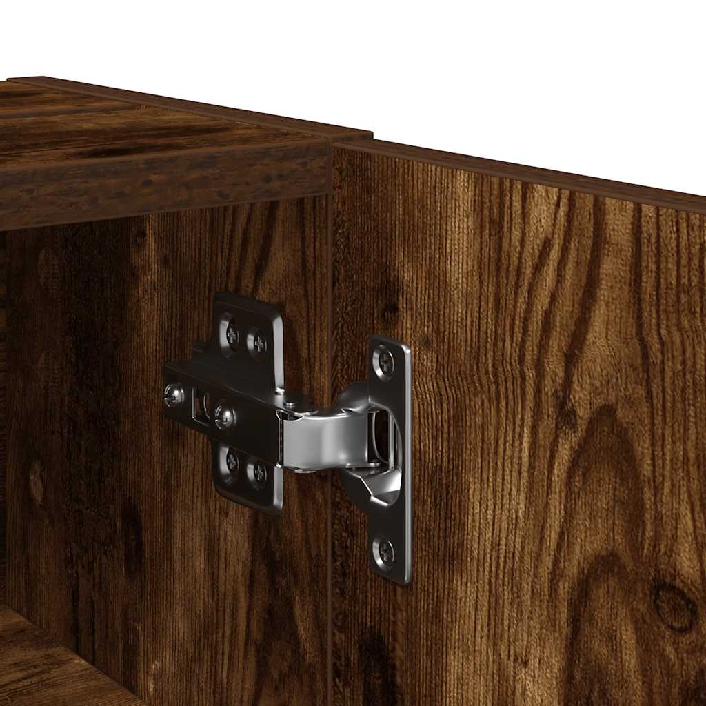 Badezimmerschrank mit Rollenhalter Räuchereiche 20,5x22x72 cm