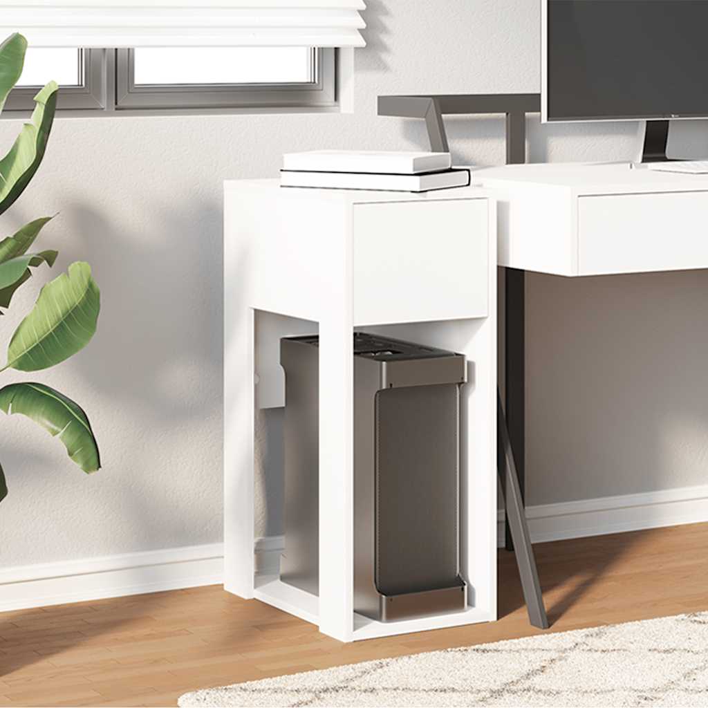 Computer Cabinet with Drawer White 30x44x74 cm
