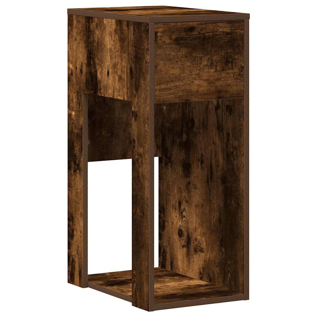 Computer Cabinet with Drawer Smoked Oak 30x44x74 cm