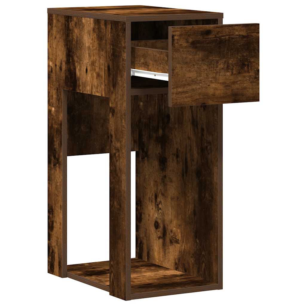 Computer Cabinet with Drawer Smoked Oak 30x44x74 cm